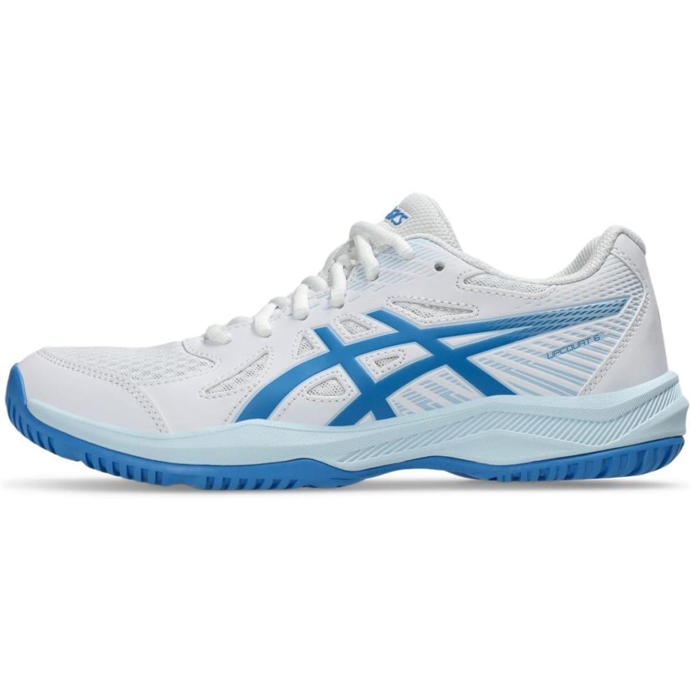 image:imageAsics Womens Upcourt 6 Volleyball ShoesWhiteBlue Coast