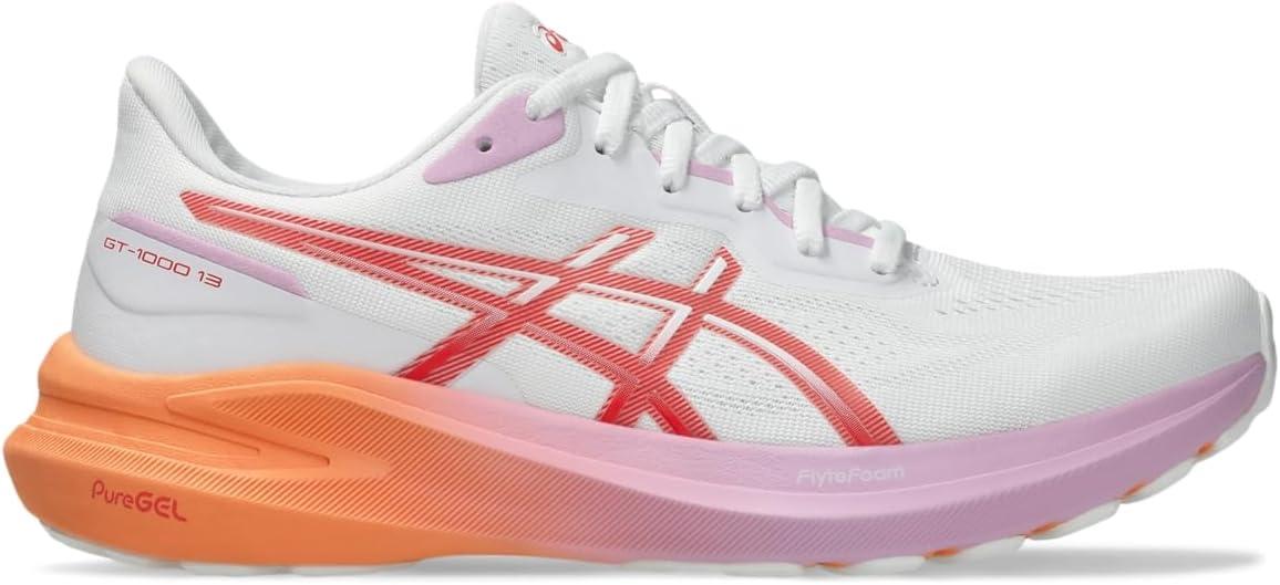 image:imageASICS Womens GT1000 13 Running Shoes 9 WhiteCoral Reef