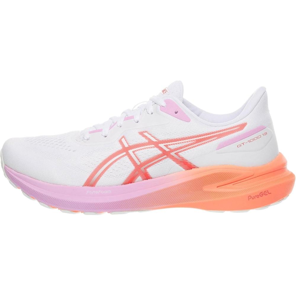 image:imageASICS Womens GT1000 13 Running Shoes 9 WhiteCoral Reef