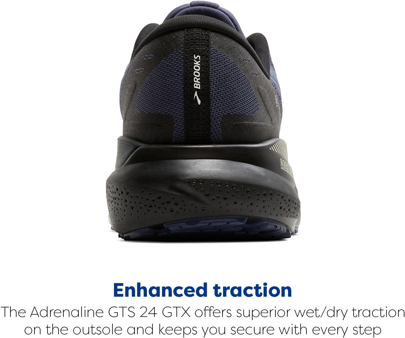 image:imageBrooks Mens Adrenaline GTS 24 Supportive Running ShoeBlackNightshadowCoconut