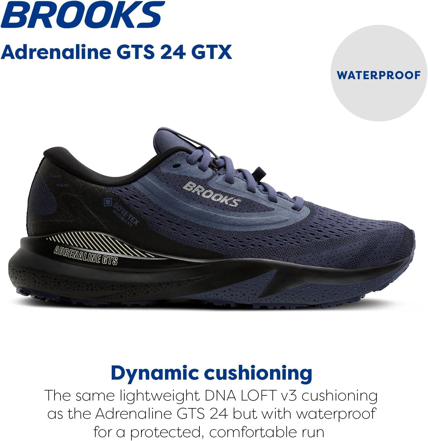 image:imageBrooks Mens Adrenaline GTS 24 Supportive Running ShoeBlackNightshadowCoconut