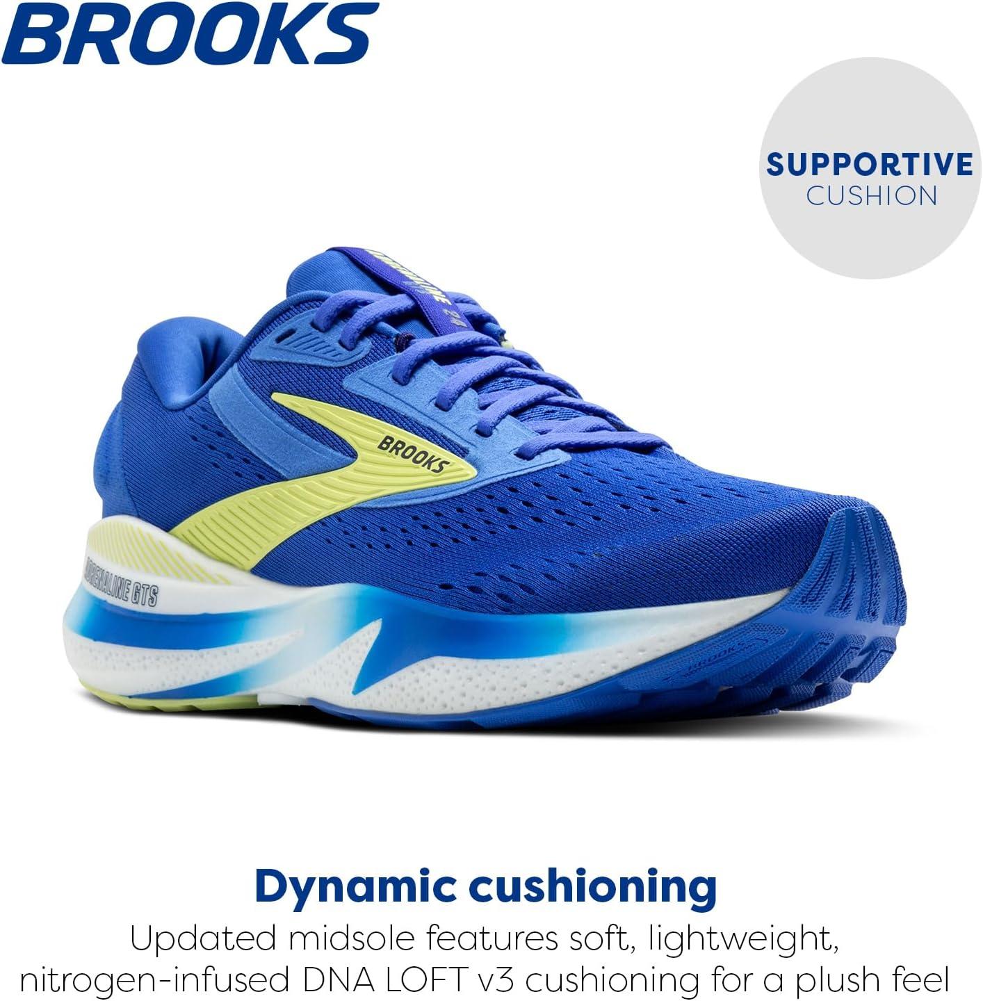 image:imageBrooks Mens Adrenaline GTS 24 Supportive Running ShoeCobaltNeo YellowPeacoat