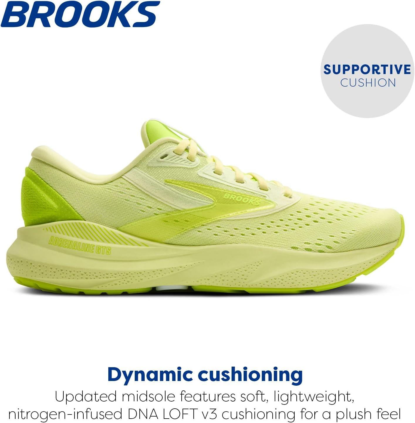 image:imageBrooks Mens Adrenaline GTS 24 Supportive Running ShoeLime GreenNightlife