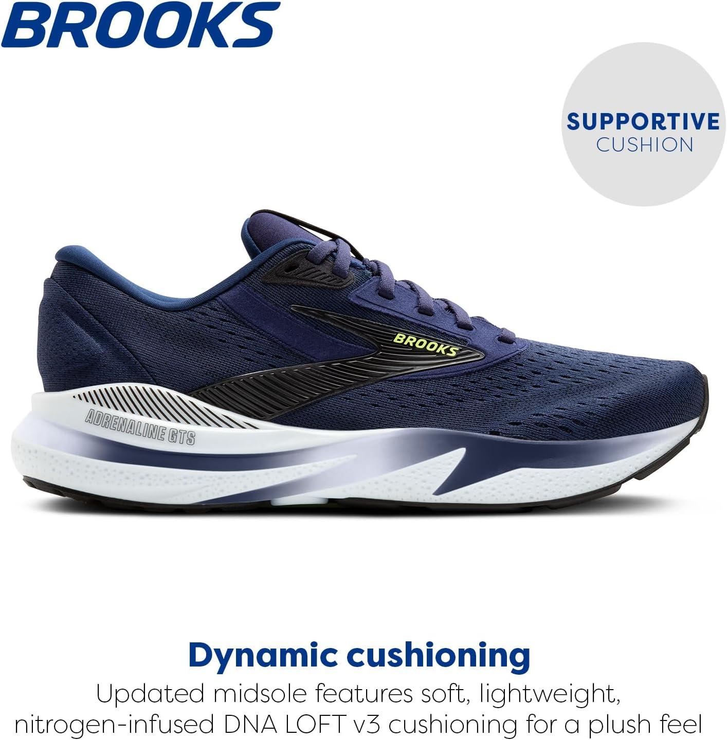 image:imageBrooks Mens Adrenaline GTS 24 Supportive Running ShoePeacoatBlackSharp Green