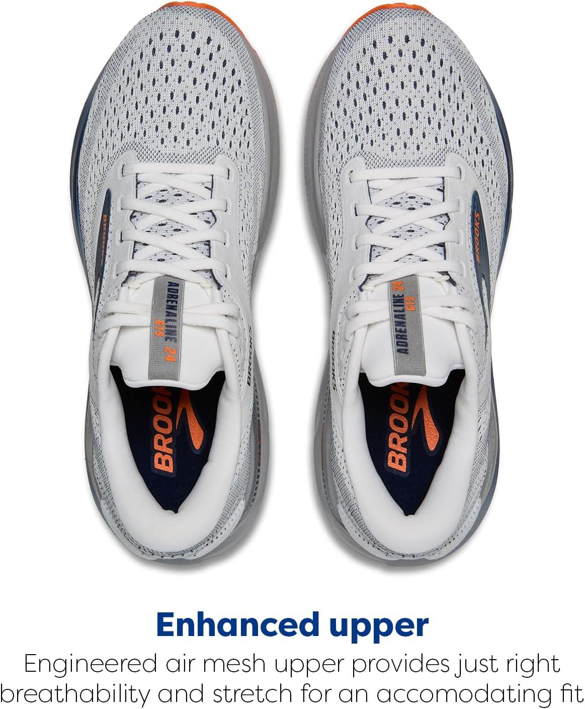 image:imageBrooks Mens Adrenaline GTS 24 Supportive Running ShoeWhitePeacoatAlloy