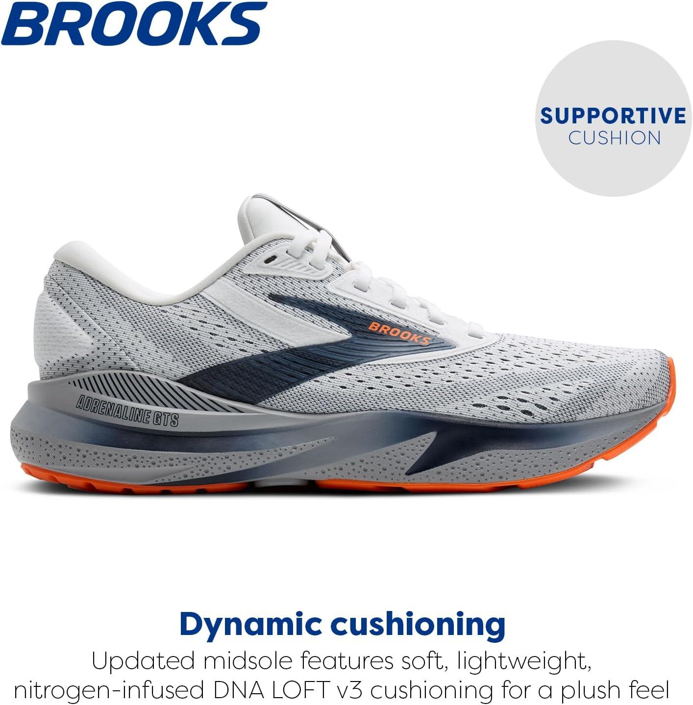 image:imageBrooks Mens Adrenaline GTS 24 Supportive Running ShoeWhitePeacoatAlloy