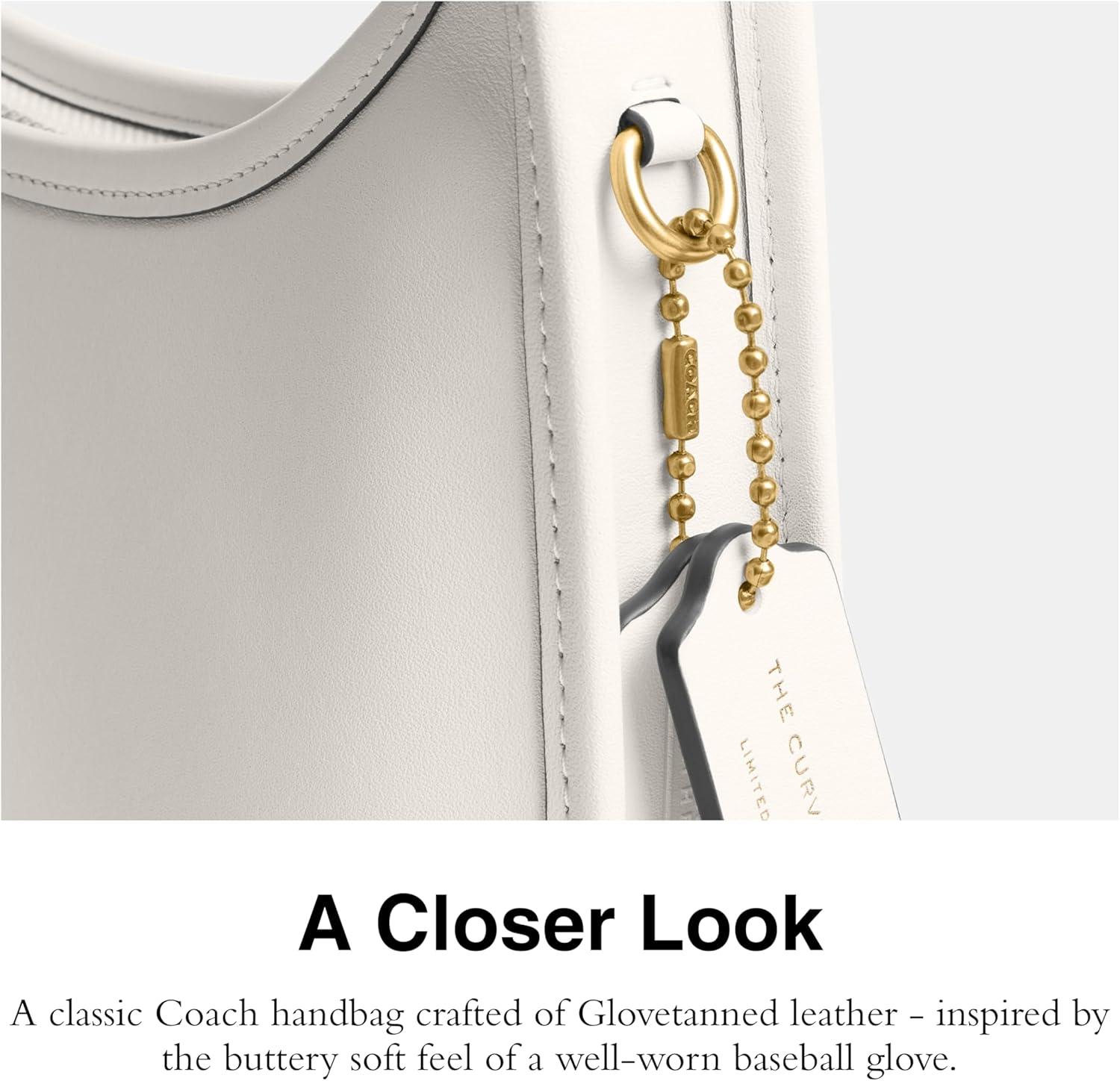 image:imageCOACH Womens Glovetanned Leather Curve Zip Bag B4CHALK Off White One Size