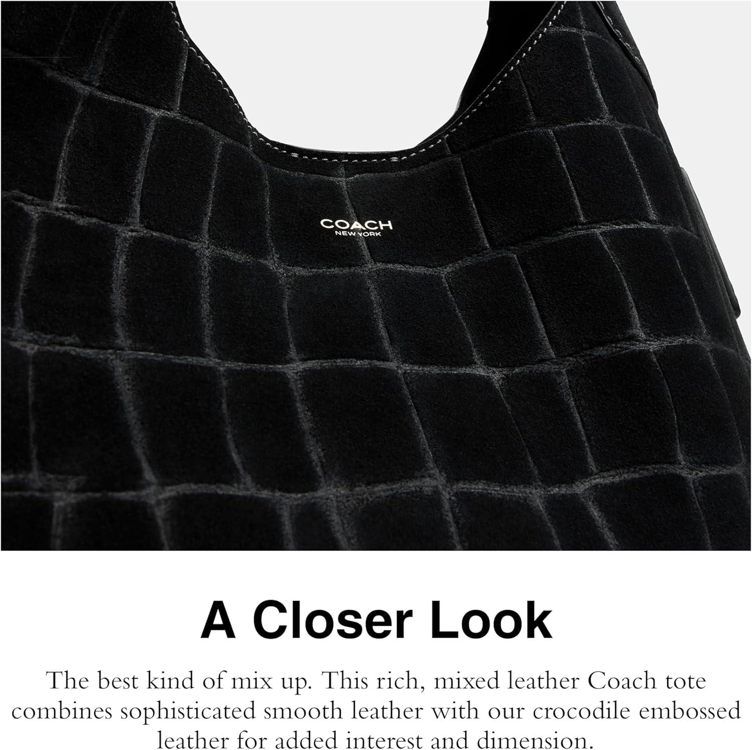 image:imageCoach Brooklyn Shoulder Bag 28Black Suede