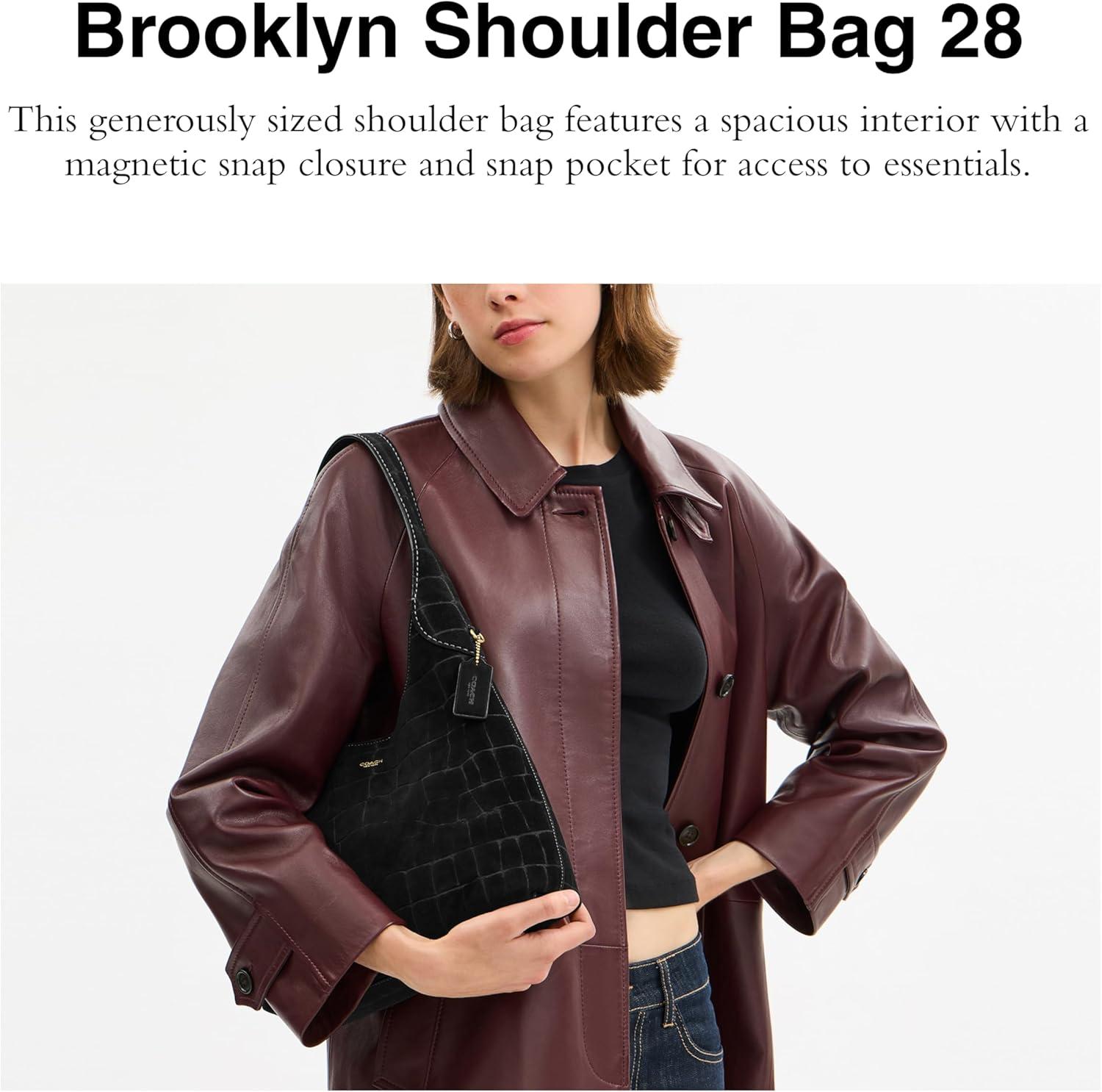 image:imageCoach Brooklyn Shoulder Bag 28Black Suede