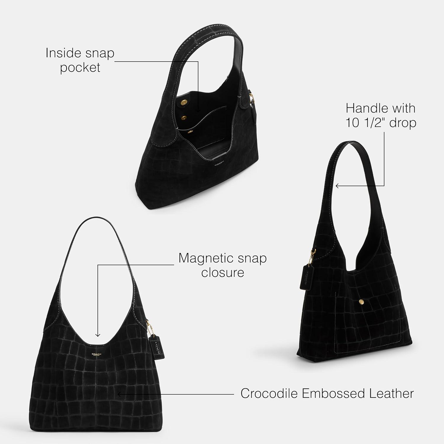 image:imageCoach Brooklyn Shoulder Bag 28Black Suede