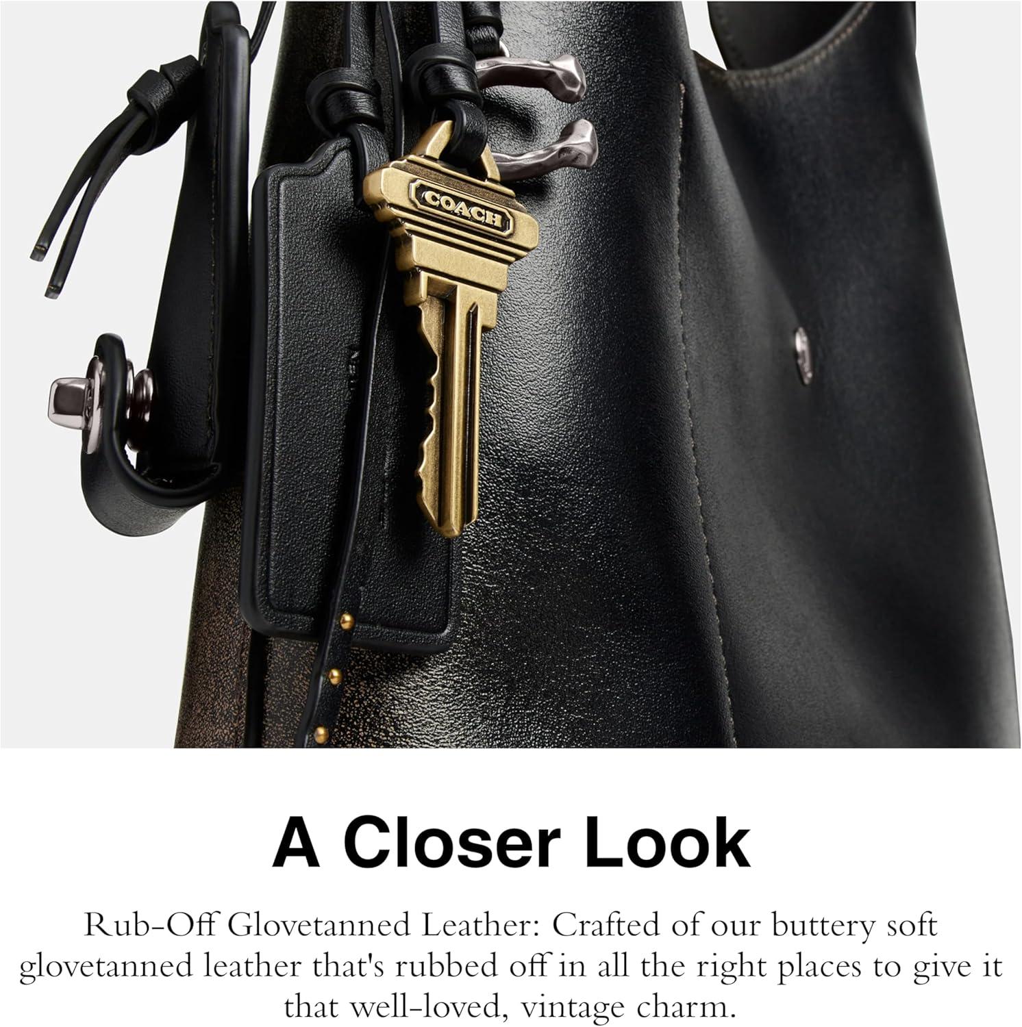image:imageCoach Brooklyn Shoulder Bag 28Loved LeatherSilverBlack Brown