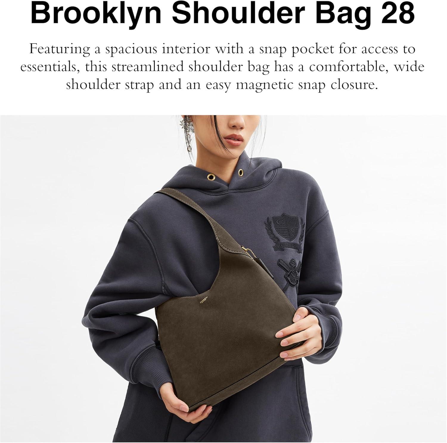 image:imageCoach Brooklyn Shoulder Bag 28Olive Suede