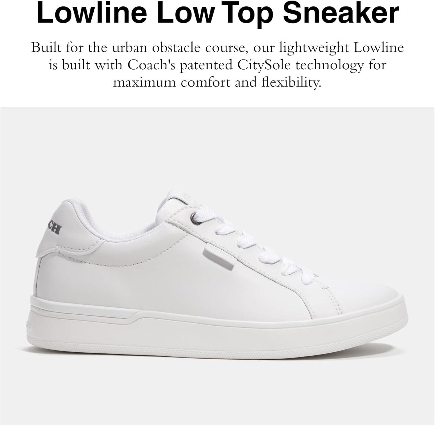 image:imageCoach Lowline Low Top for Women Cushioned Insole Supportive and Stable Lightweight Casual SneakersOptical White