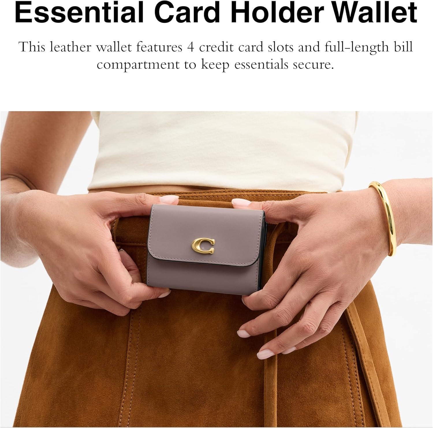 image:imageCoach Refined Calf Leather Essential Card Holder WalletAsh Multi