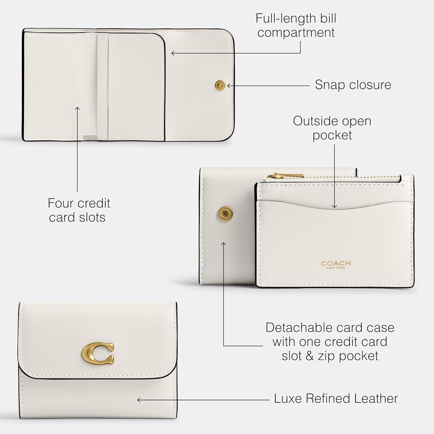 image:imageCoach Refined Calf Leather Essential Card Holder WalletB4CHALK