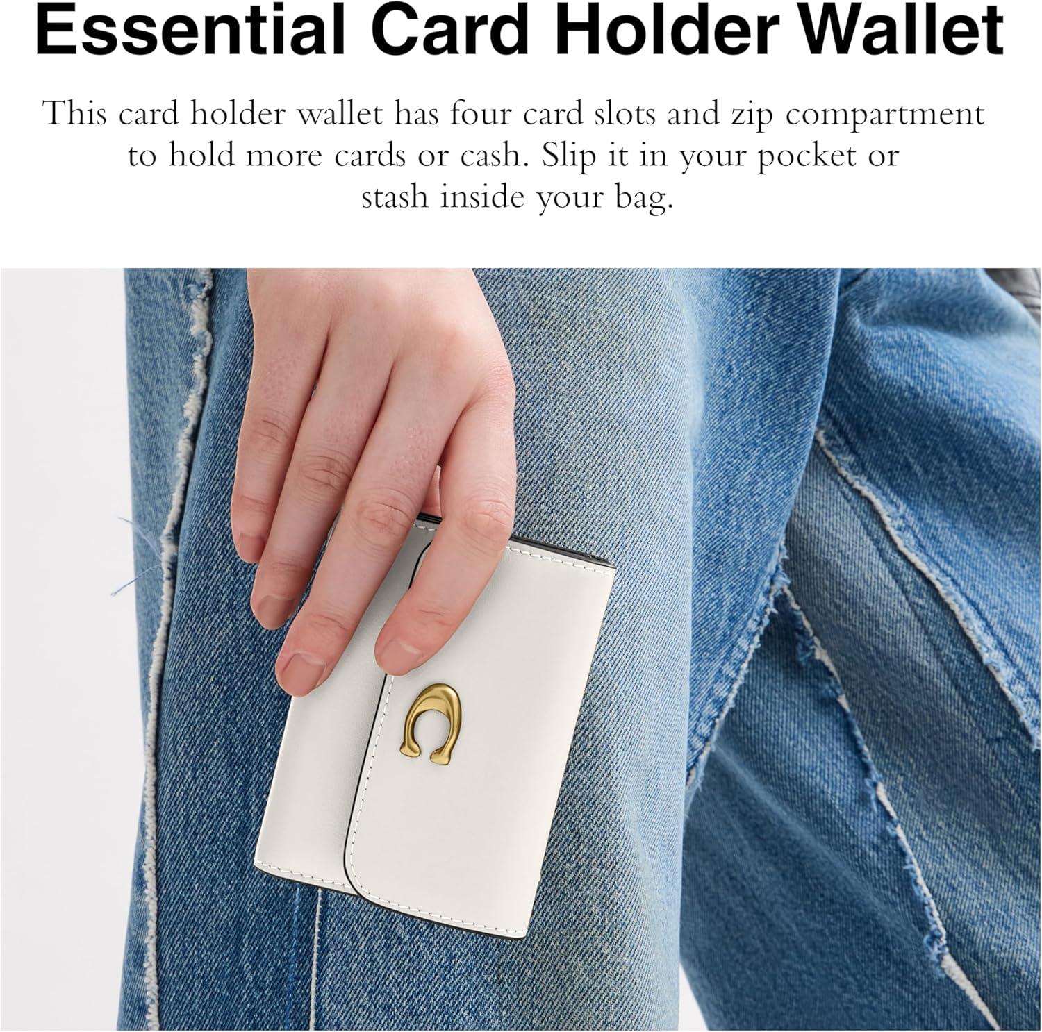 image:imageCoach Refined Calf Leather Essential Card Holder WalletB4CHALK