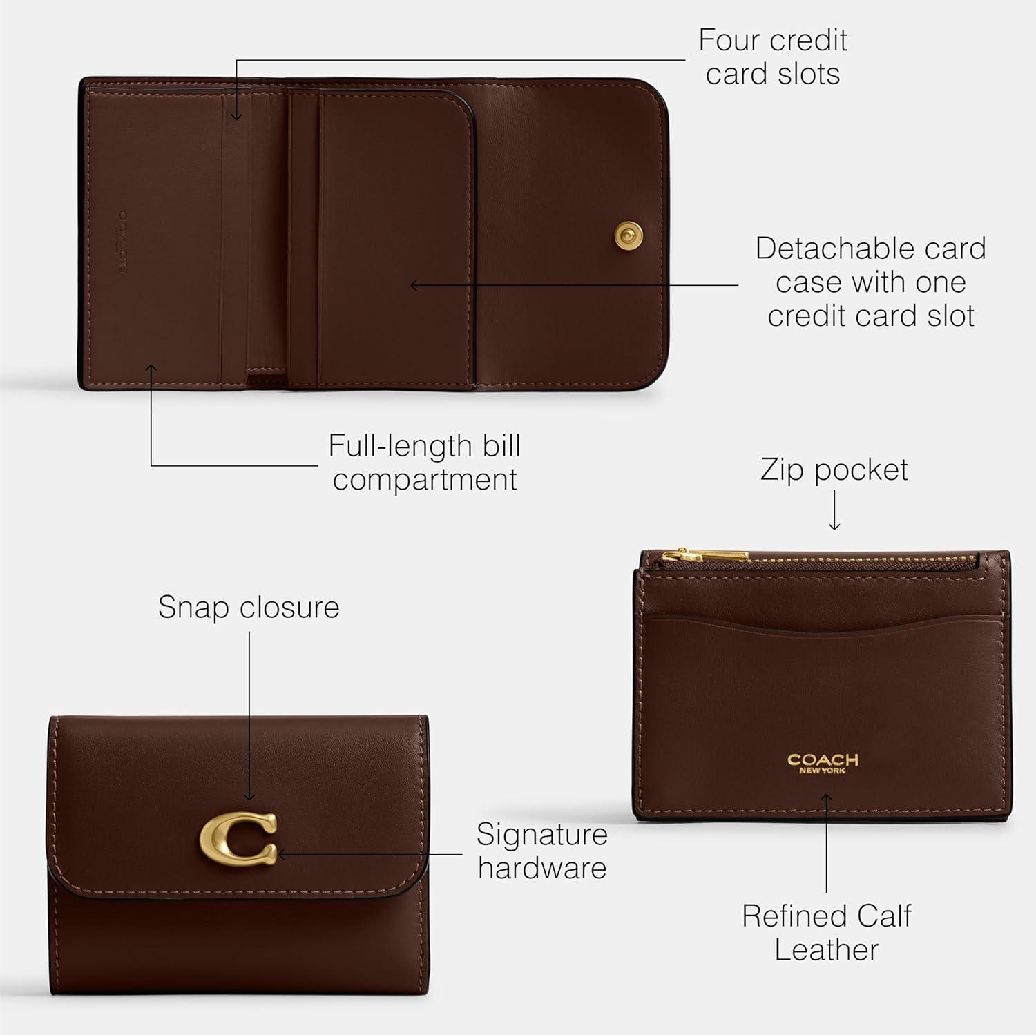 image:imageCoach Refined Calf Leather Essential Card Holder WalletB4Maple