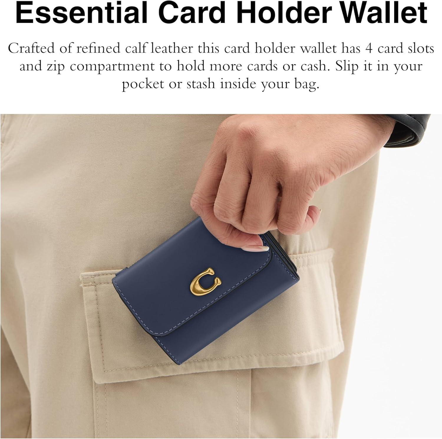 image:imageCoach Refined Calf Leather Essential Card Holder WalletNAVY
