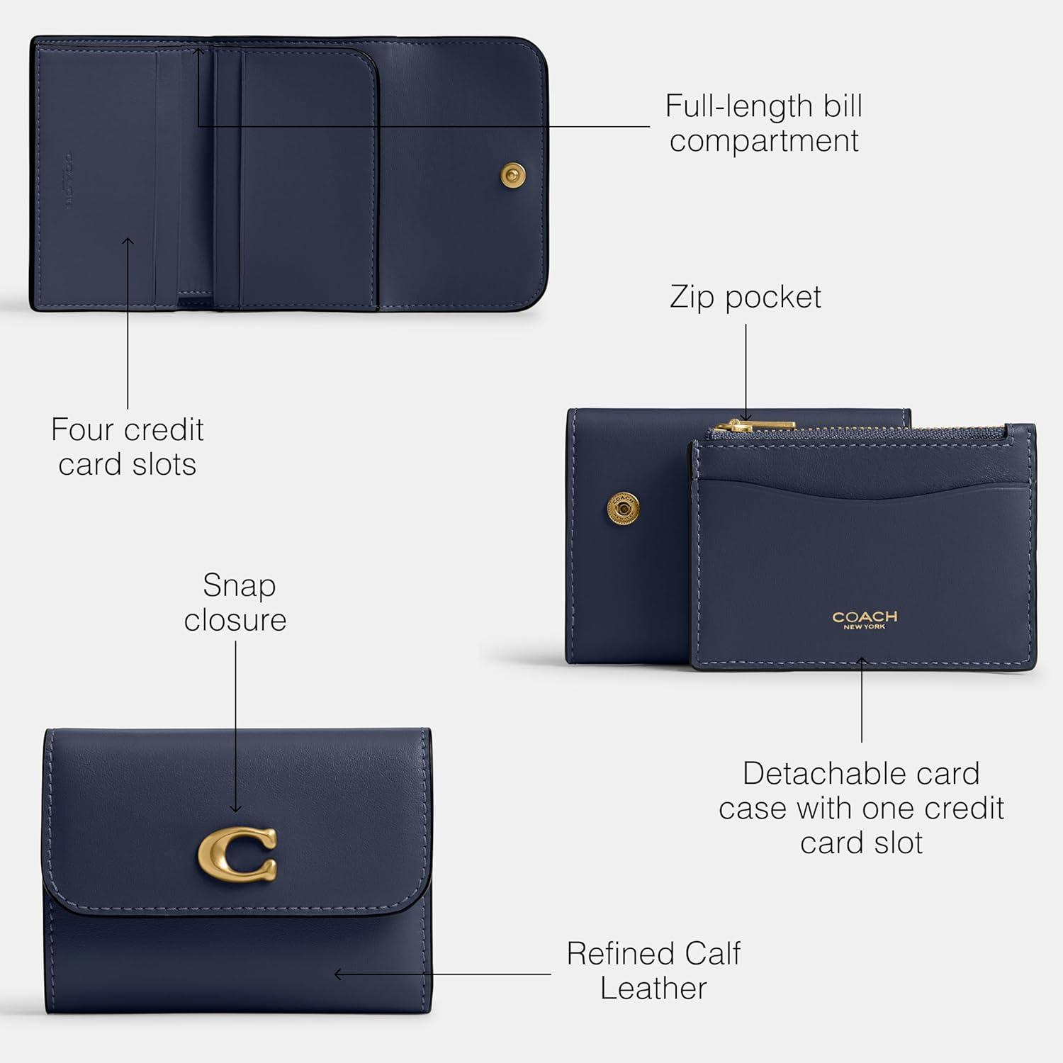 image:imageCoach Refined Calf Leather Essential Card Holder WalletNAVY