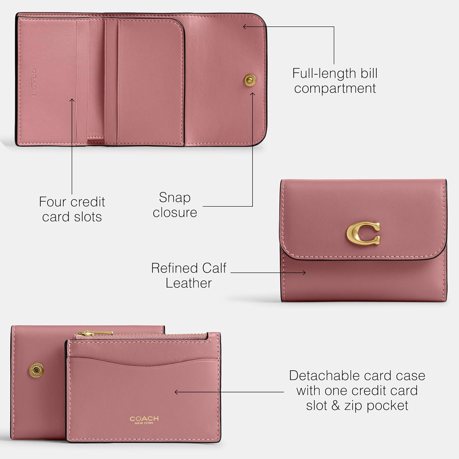 image:imageCoach Refined Calf Leather Essential Card Holder WalletPEONY