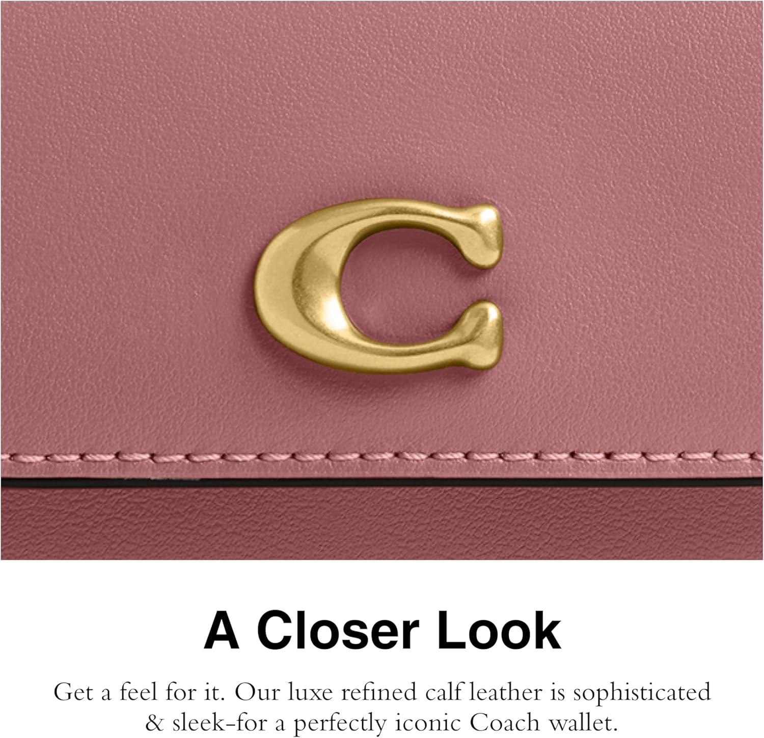 image:imageCoach Refined Calf Leather Essential Card Holder WalletPEONY