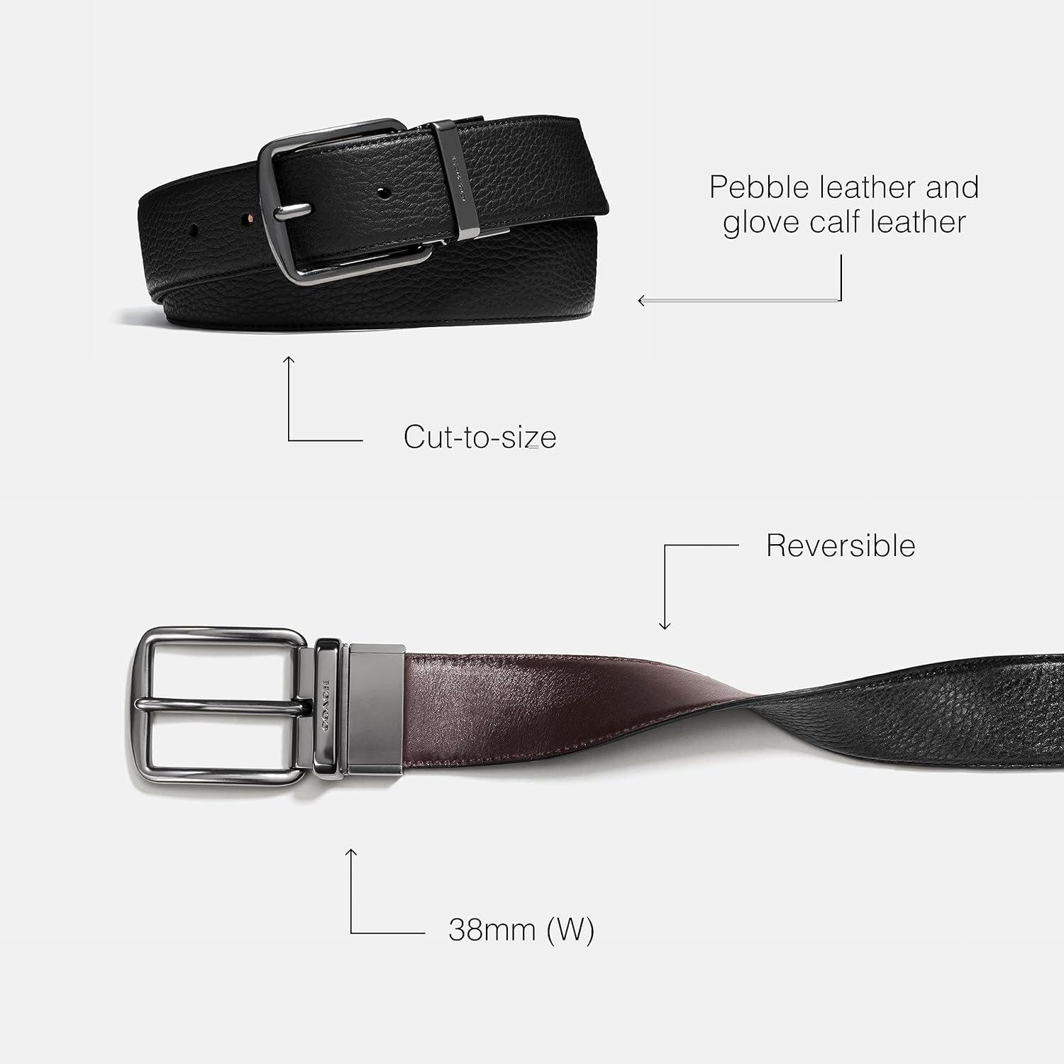 image:imageCoach Wide Reversible BeltBlackMahogany