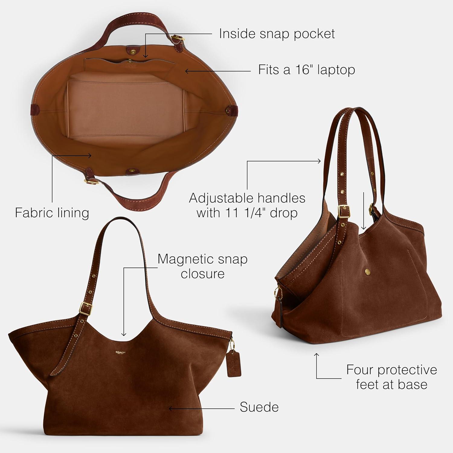 image:imageCoach Womens Gramercy ToteWarm Brown Suede