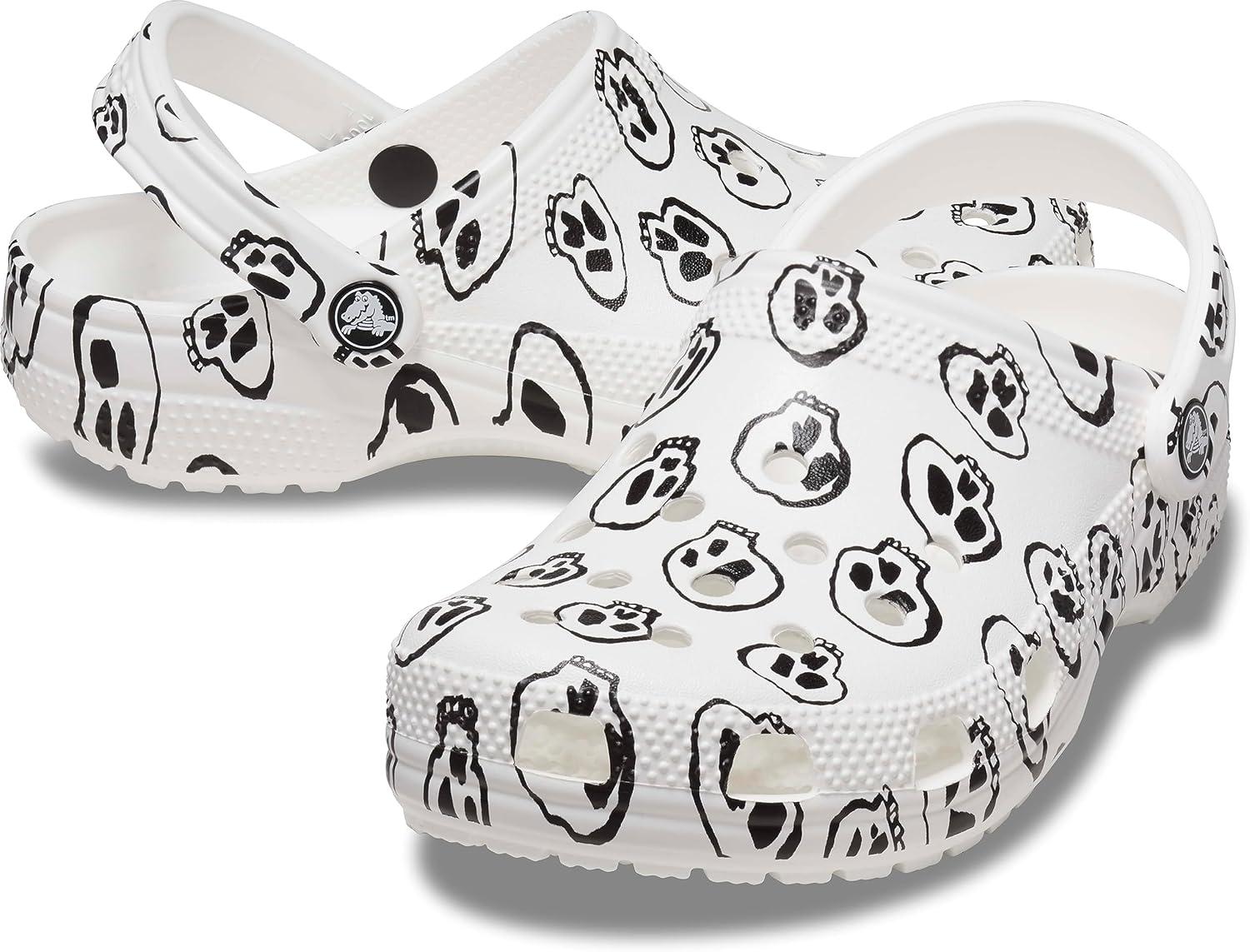 image:imageCrocs UnisexAdult Classic Graphic ClogsWhiteBlack