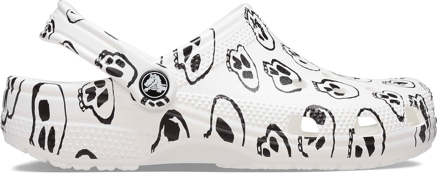 image:imageCrocs UnisexAdult Classic Graphic ClogsWhiteBlack