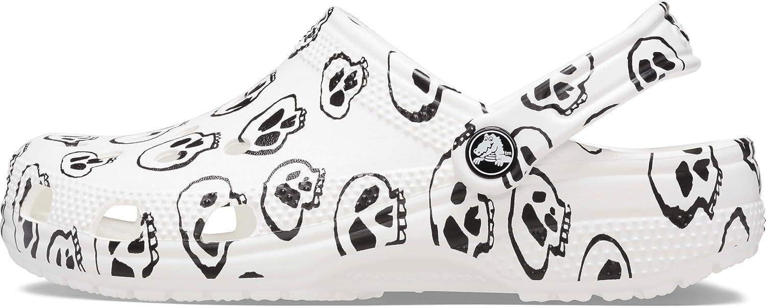 image:imageCrocs UnisexAdult Classic Graphic ClogsWhiteBlack