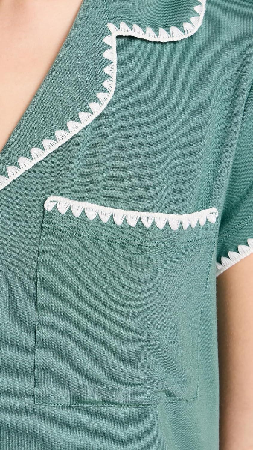 image:imageEberjey Womens Frida Whip Stitch Shorts PJ SetAgaveIvory