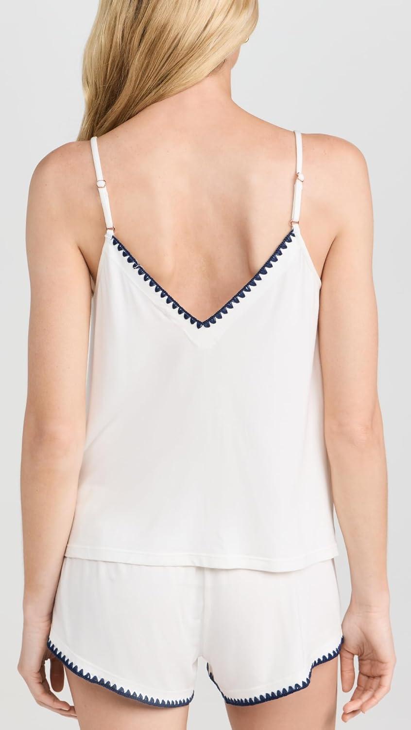 image:imageEberjey Womens Frida Whip Stitch Shorts PJ SetIvoryNavy