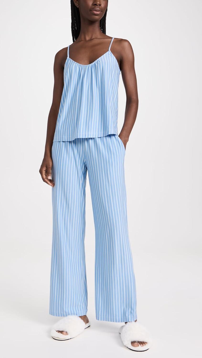 image:imageEberjey Womens Gisele Cami and Pant Pajama SetNordic Stripes Vista Blueivory