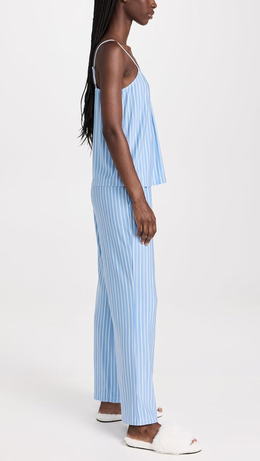 image:imageEberjey Womens Gisele Cami and Pant Pajama SetNordic Stripes Vista Blueivory