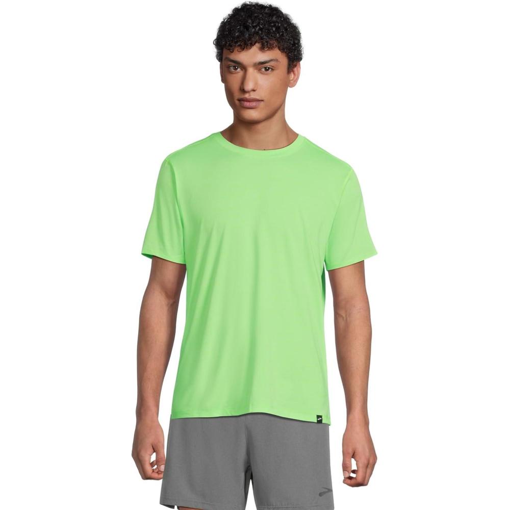 image:imageBrooks Mens Luxe Short SleeveHeather Neo Limeade