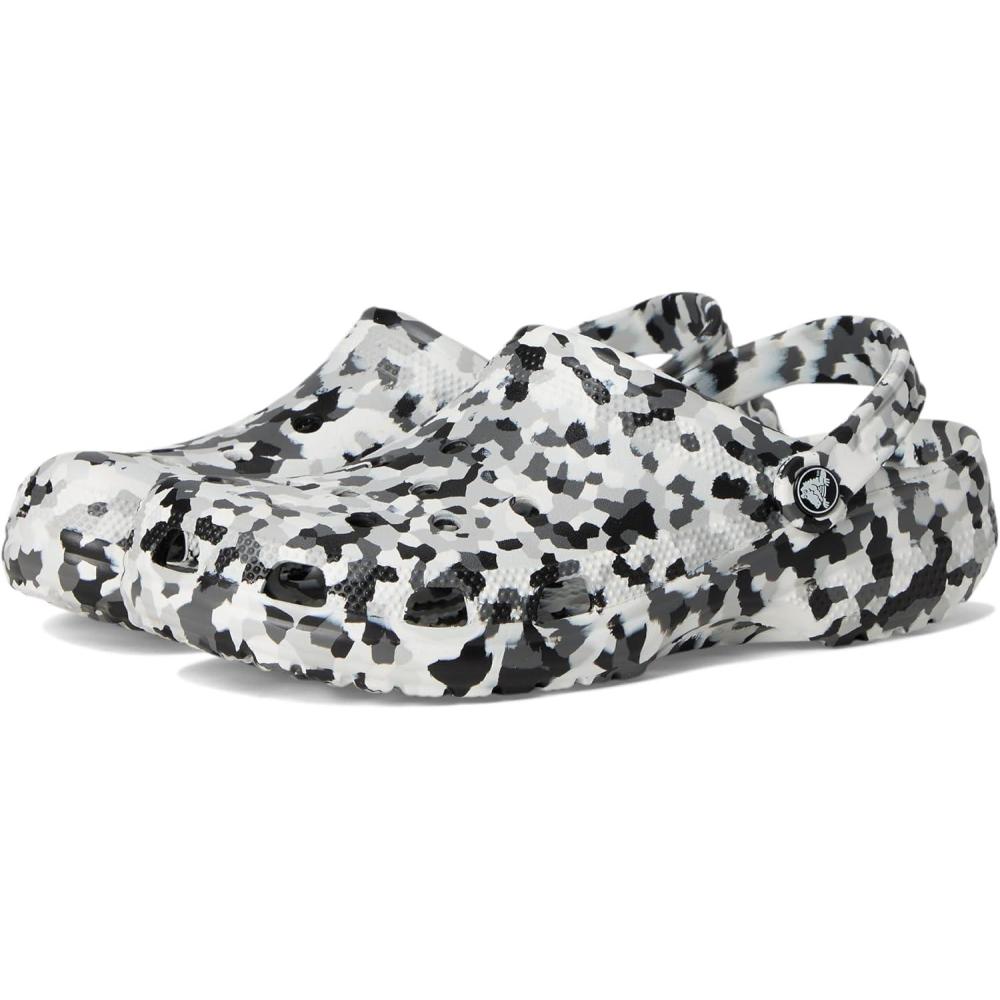 image:imageCrocs UnisexAdult Classic Graphic ClogsBlackWhite Confetti