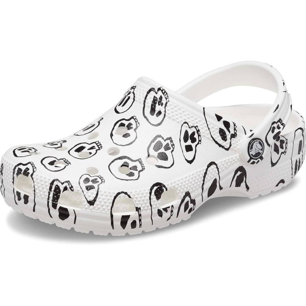 image:imageCrocs UnisexAdult Classic Graphic ClogsWhiteBlack