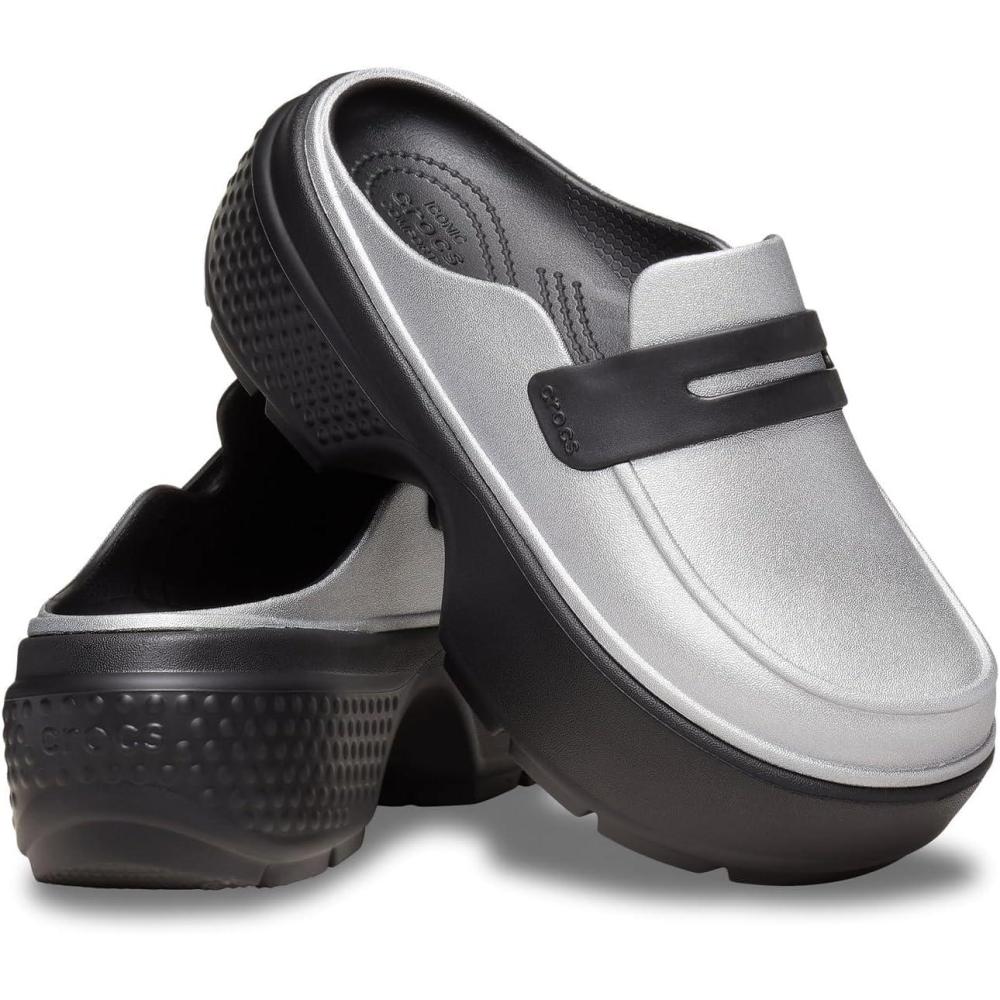 image:imageCrocs UnisexAdult Stomp LoafersSilverBlack