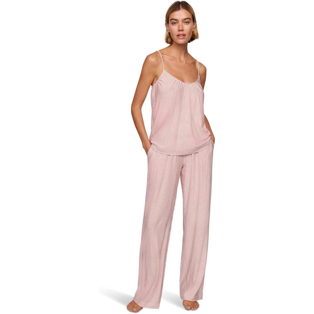 image:imageEberjey Womens Gisele Cami and Pant Pajama SetDuo Stripe Holly Red