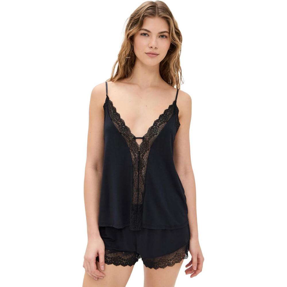 image:imageEberjey Womens Lara Cami ampamp Shorts PJ SetBlack