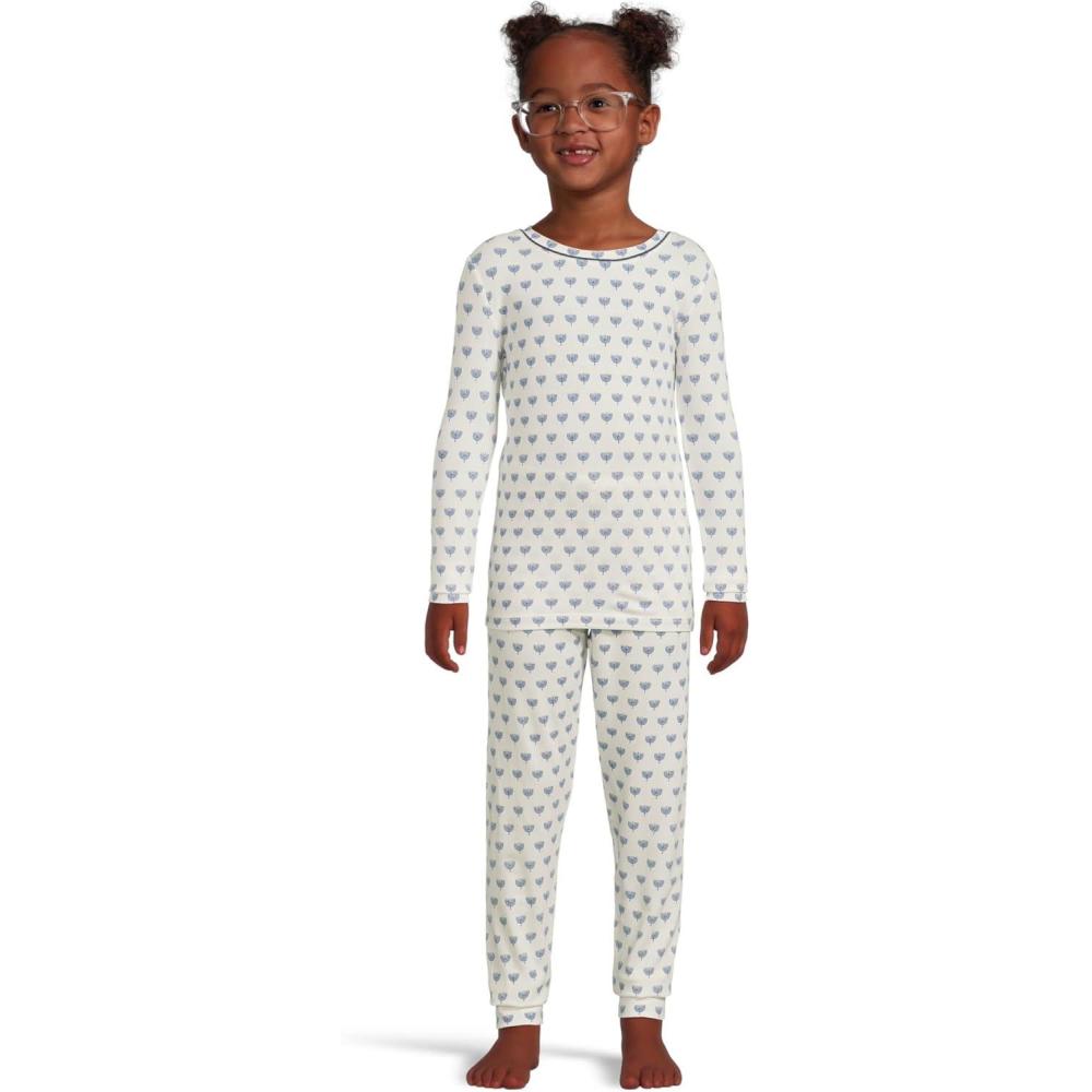 image:imageEberjey unisexadult Gisele Printed the Night Time Set Little KidsBig KidsHannukah Glow Nouvean Navy