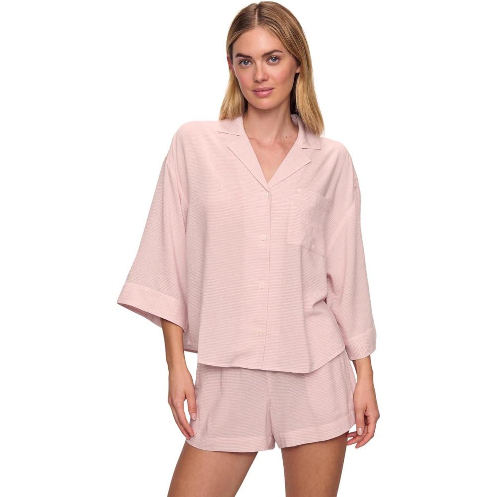 image:imageEberjey womens Nautico Relaxed Short Pj SetFeeder Stripespale MauveWhite