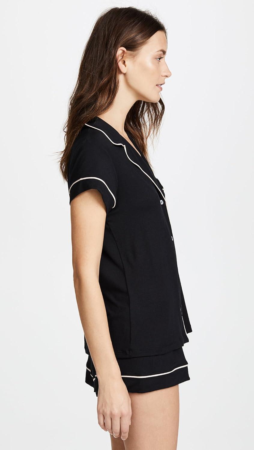 image:imageEberjey Gisele Relaxed Short PJ SetBlackSorbet Pink