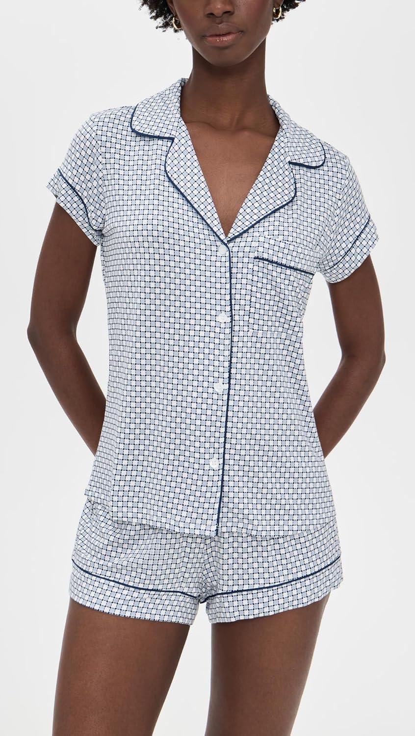 image:imageEberjey Gisele Relaxed Short PJ SetGeosphere Grey DawnNavy