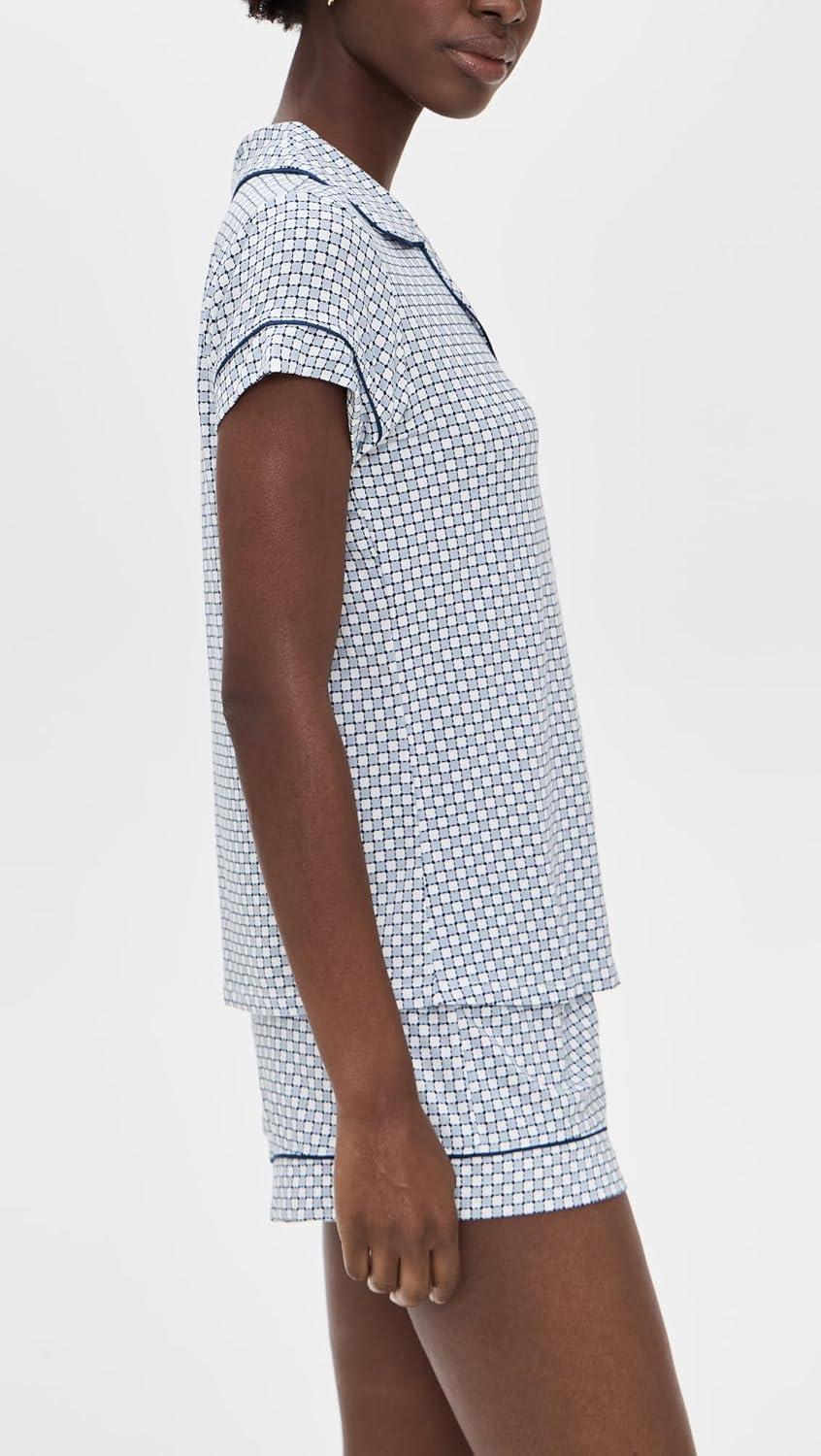 image:imageEberjey Gisele Relaxed Short PJ SetGeosphere Grey DawnNavy