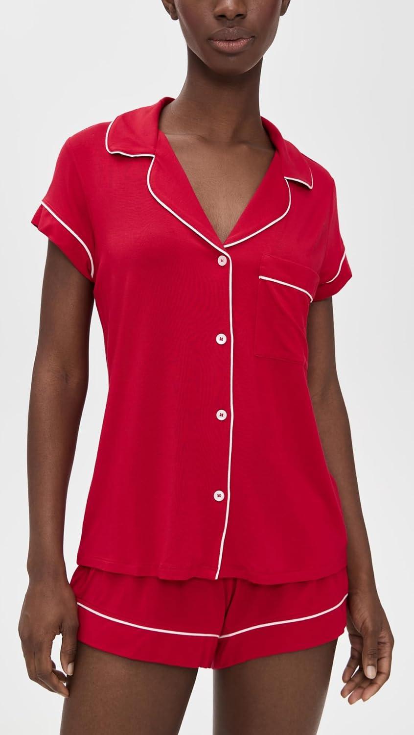 image:imageEberjey Gisele Relaxed Short PJ SetHolly RedIvory