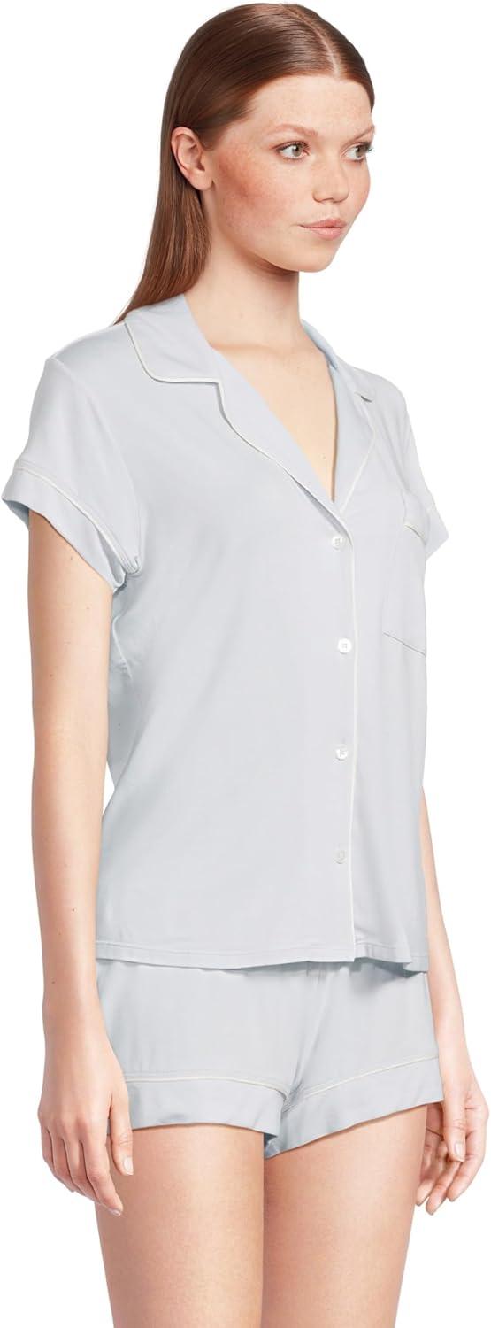 image:imageEberjey Gisele Relaxed Short PJ SetIce BlueIvory