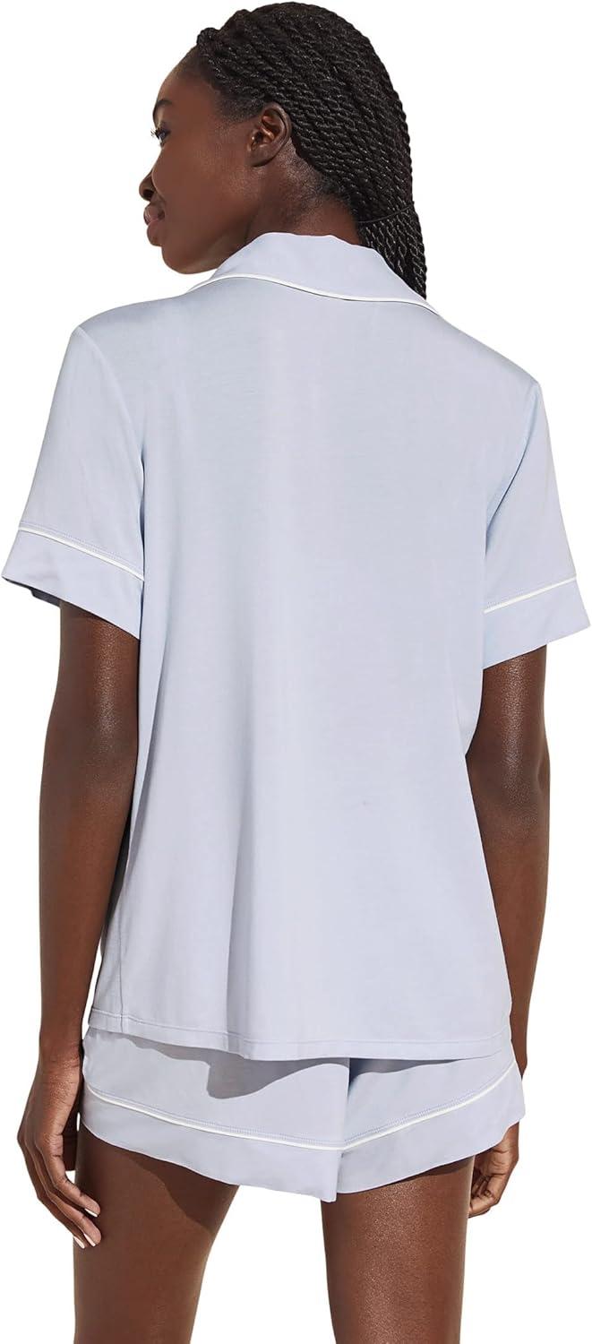 image:imageEberjey Gisele Relaxed Short PJ SetIce BlueIvory