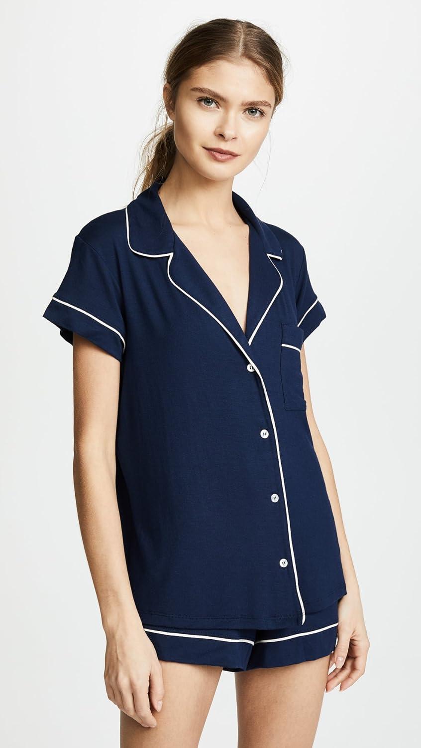 image:imageEberjey Gisele Relaxed Short PJ SetNavyIvory