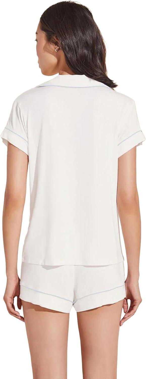 image:imageEberjey Gisele Relaxed Short PJ SetWhiteIce Blue